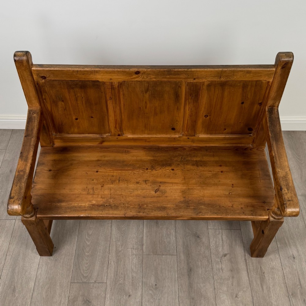  Antique 19th Century Good Quality Pine Bench  View IX