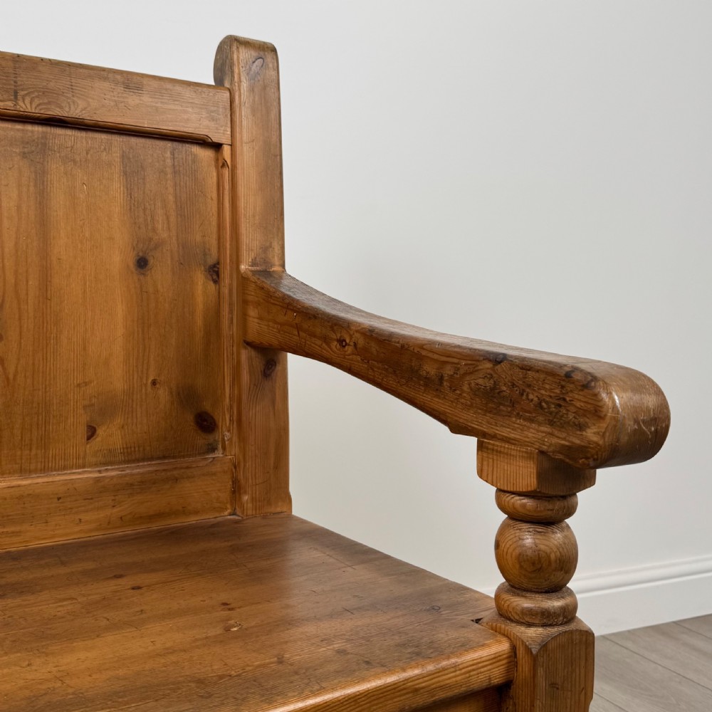  Antique 19th Century Good Quality Pine Bench  View X