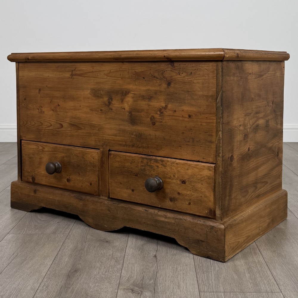  Antique 19th Century Small Mule Chest In Pine  View II