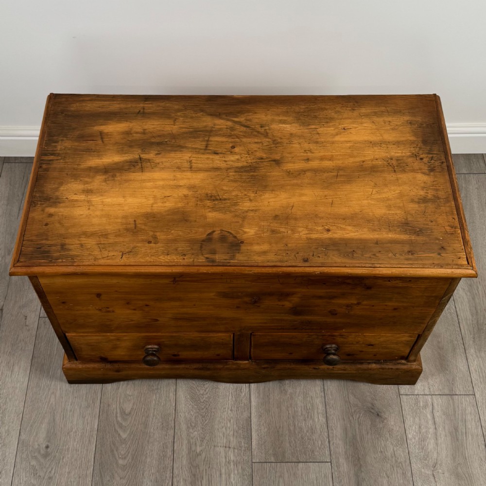  Antique 19th Century Small Mule Chest In Pine  View IX