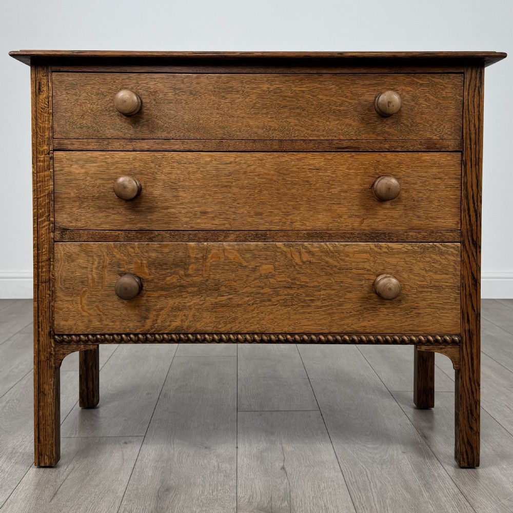  Antique 20th Century Golden Oak Chest Of Drawers 