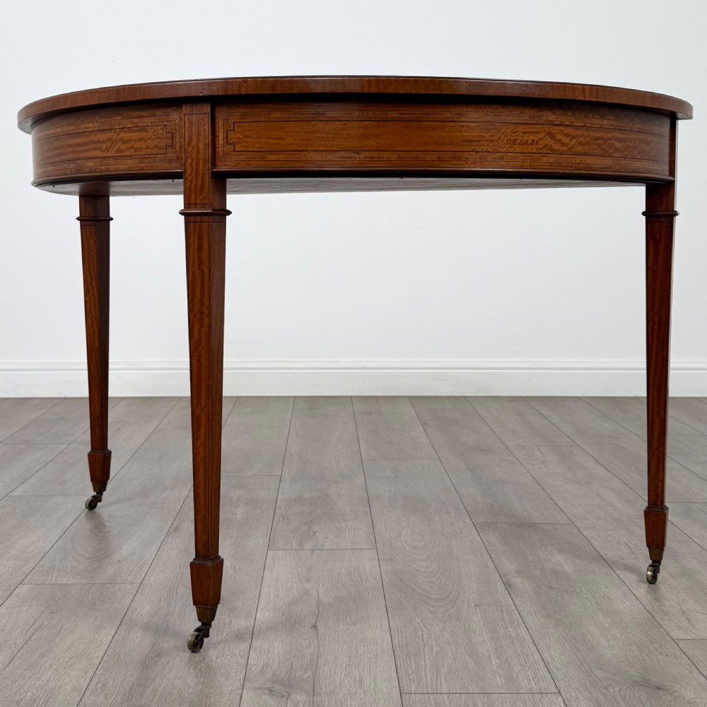  Antique 19th Century Demi-Lune Side Table In Satinwood View II