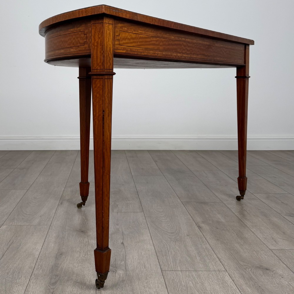  Antique 19th Century Demi-Lune Side Table In Satinwood View IV