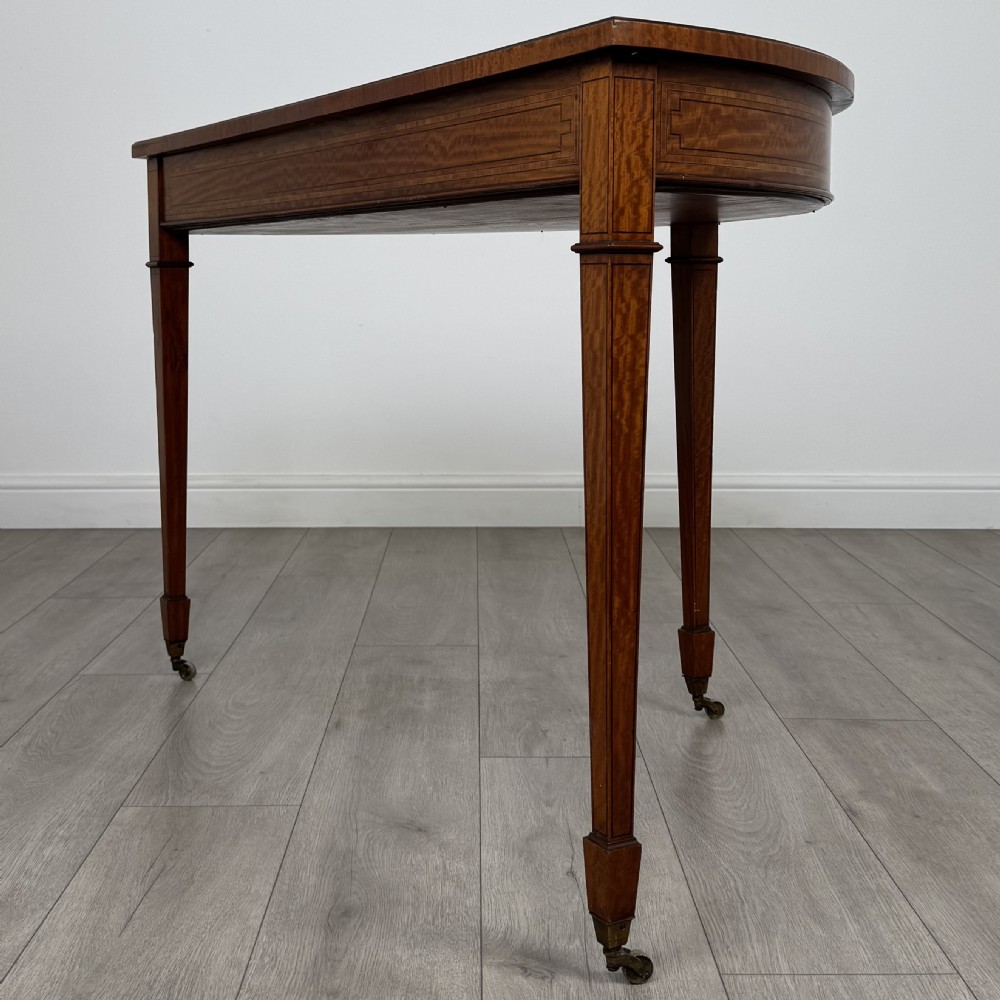  Antique 19th Century Demi-Lune Side Table In Satinwood View VI