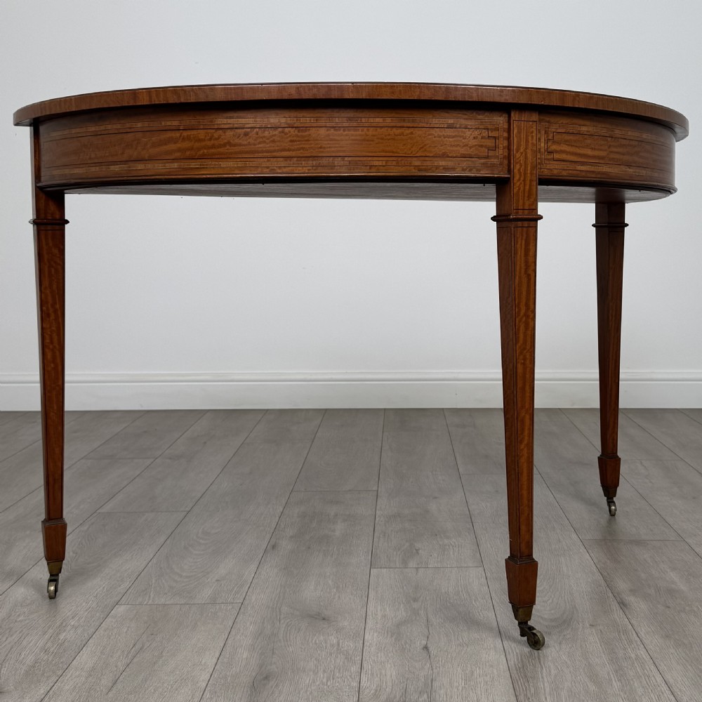  Antique 19th Century Demi-Lune Side Table In Satinwood View VIII