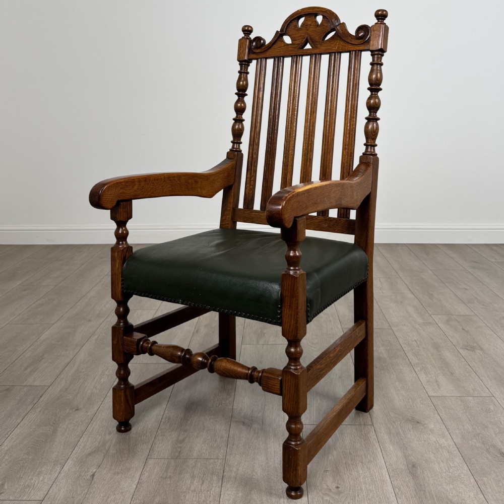 Antique 20th Century Fine Quality Set Of 10 Oak Dining Chairs  View II