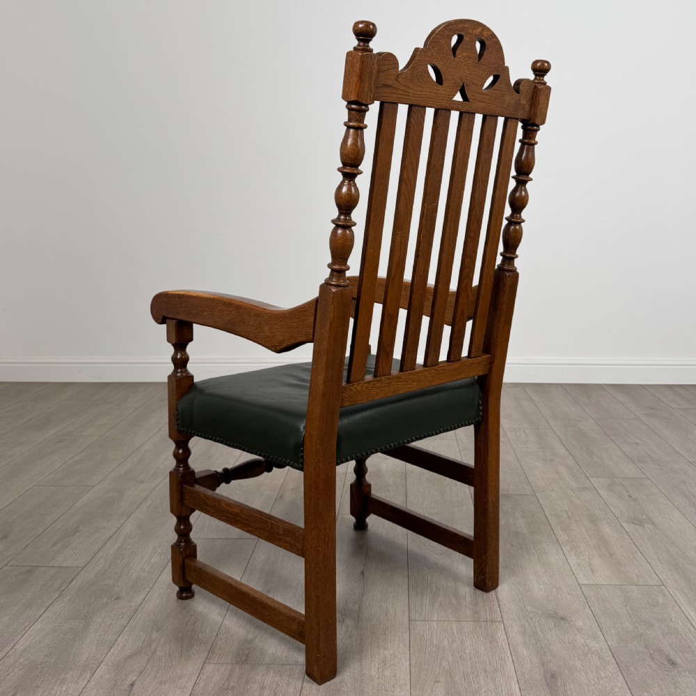 Antique 20th Century Fine Quality Set Of 10 Oak Dining Chairs  View III