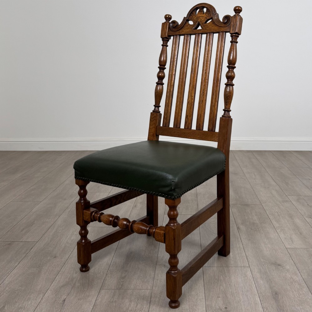 Antique 20th Century Fine Quality Set Of 10 Oak Dining Chairs  View IV