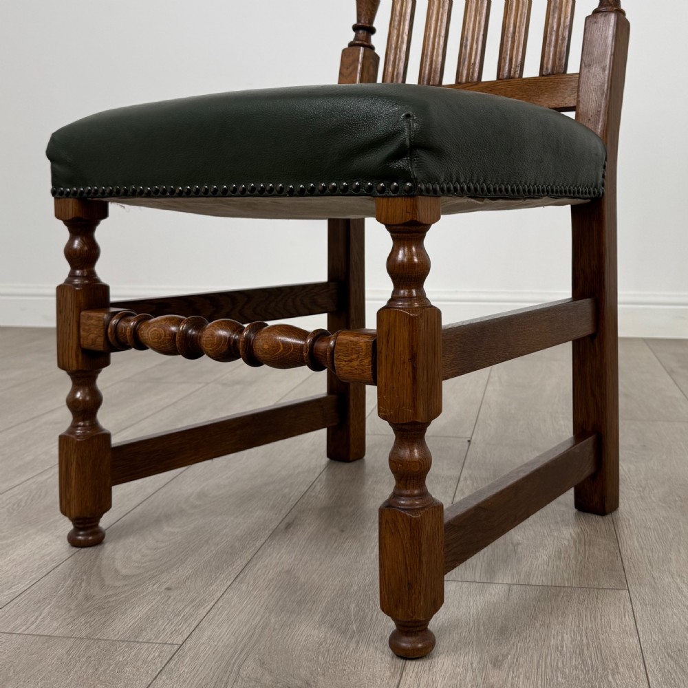 Antique 20th Century Fine Quality Set Of 10 Oak Dining Chairs  View VI
