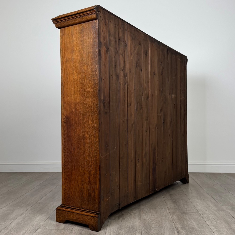 Antique 19th Century Fine Quality Large Open Bookcase In Oak  View V