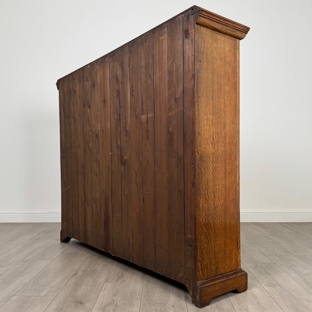 Antique 19th Century Fine Quality Large Open Bookcase In Oak  View VII