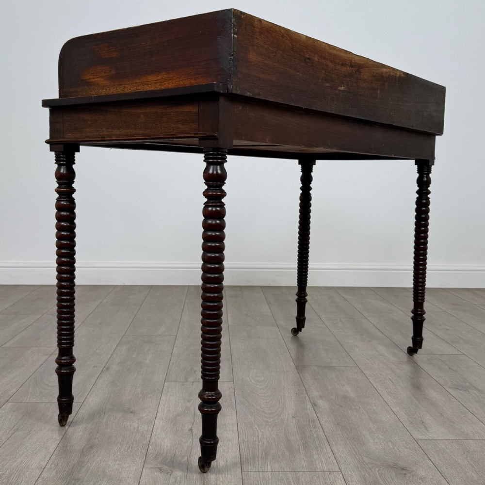 Antique 19th Century Bobbin Turned Writing Table In Mahogany  View IV