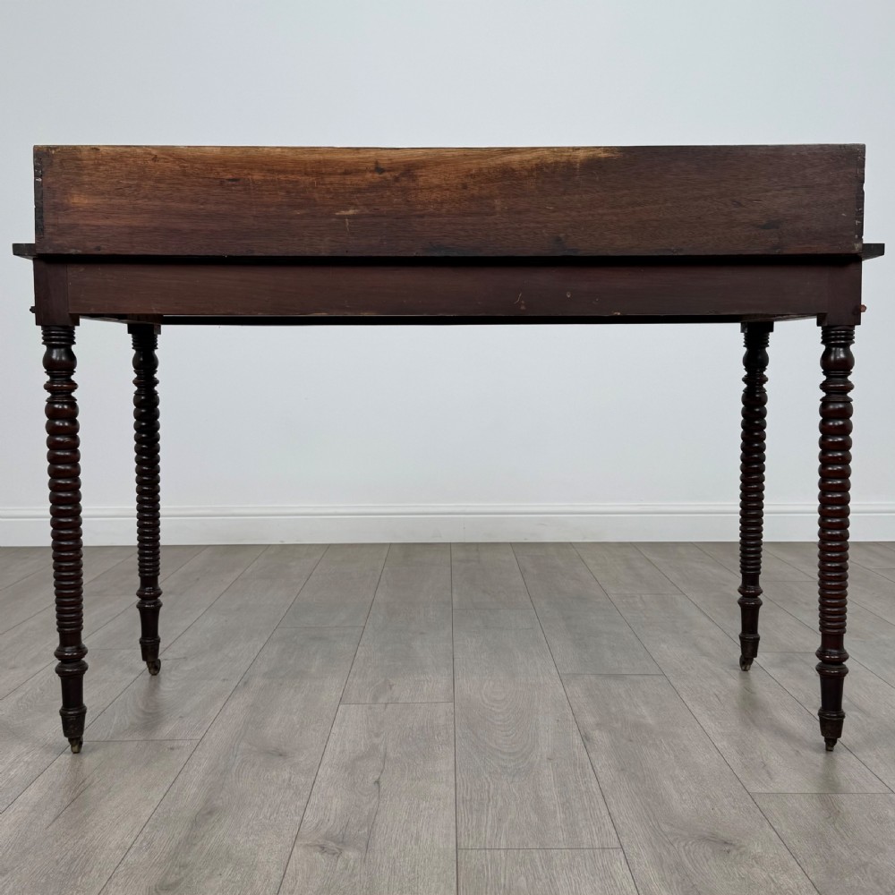 Antique 19th Century Bobbin Turned Writing Table In Mahogany  View V