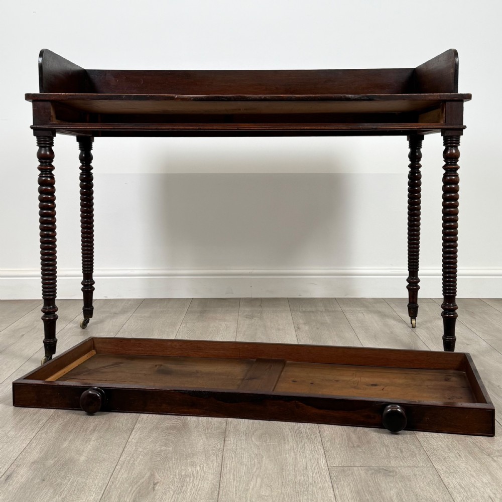 Antique 19th Century Bobbin Turned Writing Table In Mahogany  View X