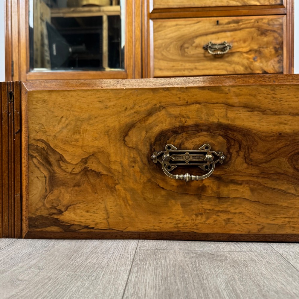 Antique 19th Century Fine Quality Burr Walnut Compactum Wardrobe  View XI