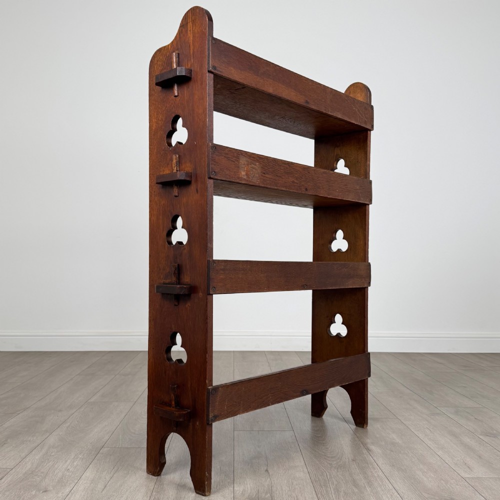 Antique 20th Century Arts & Crafts Oak Bookcase By Liberty & Co  View V