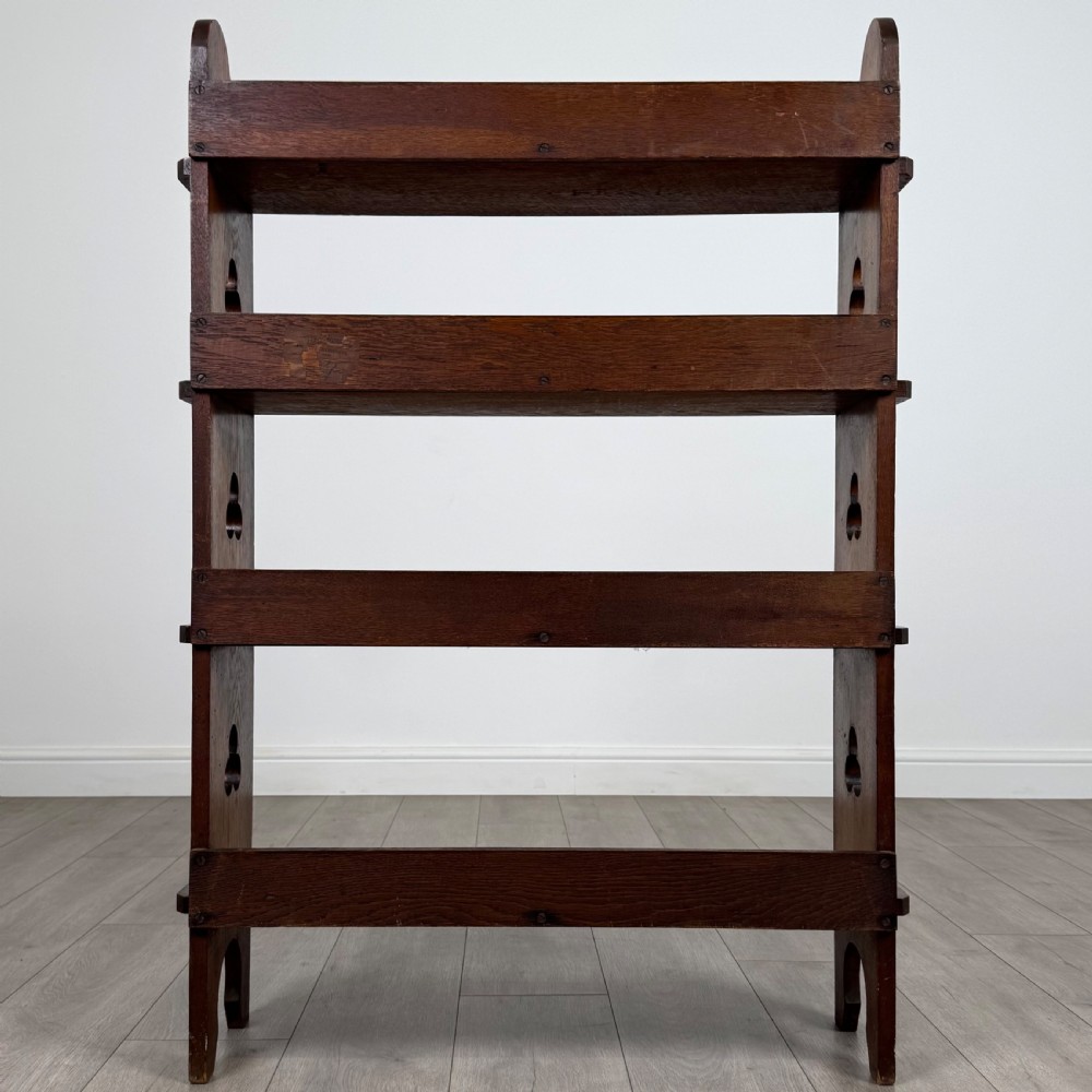  Antique 20th Century Arts & Crafts Oak Bookcase By Liberty & Co  View VI