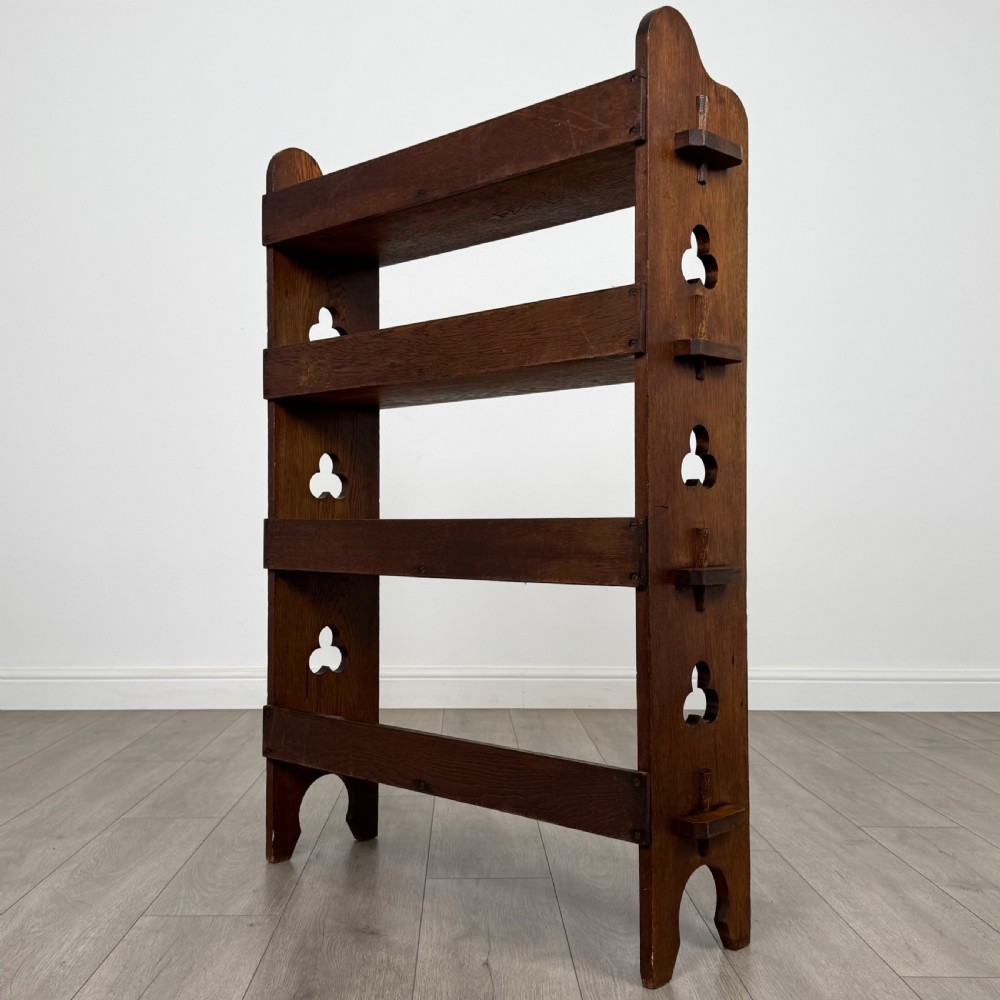  Antique 20th Century Arts & Crafts Oak Bookcase By Liberty & Co  View VII