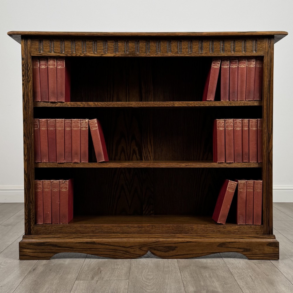 Antique 20th Century Open Bookcase In Oak 