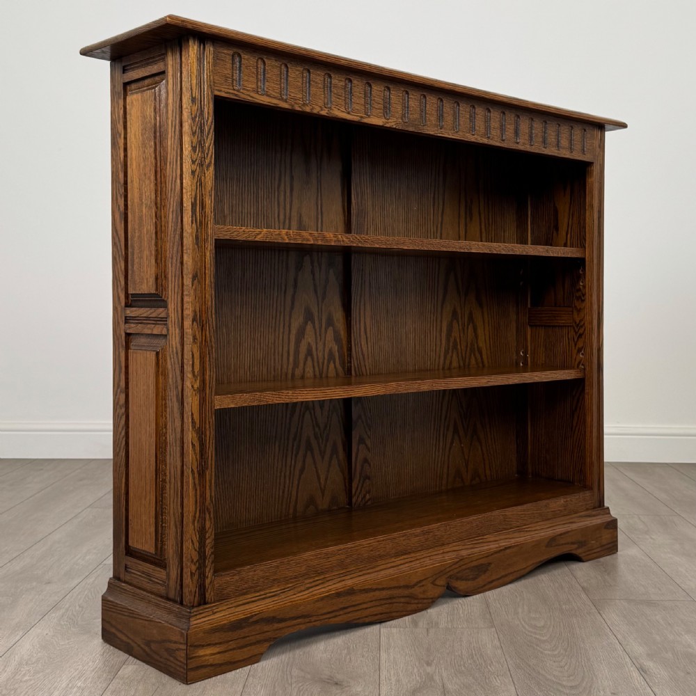 Antique 20th Century Open Bookcase In Oak  View IX