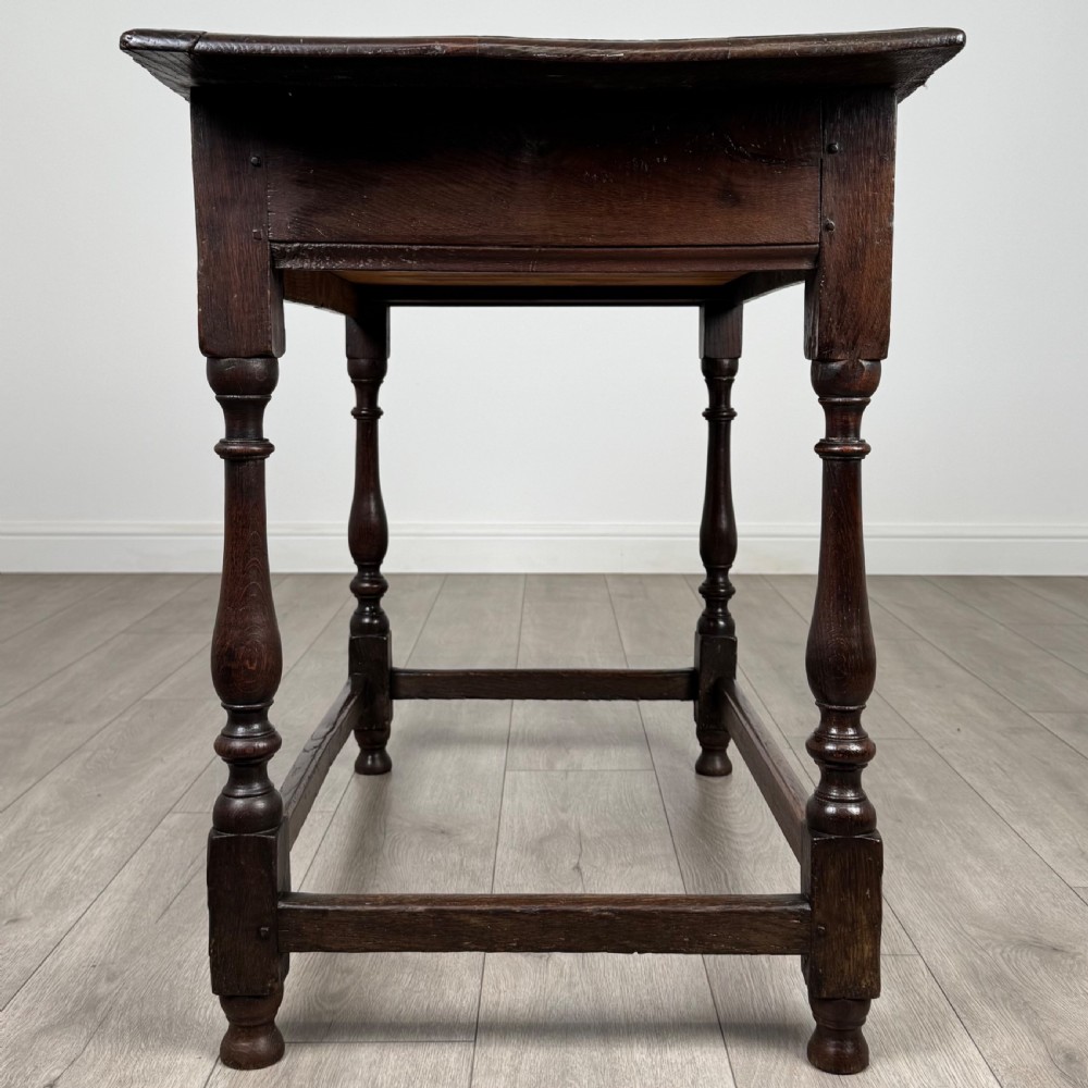 Antique 18th Century Good Quality Side Table In Oak  View III