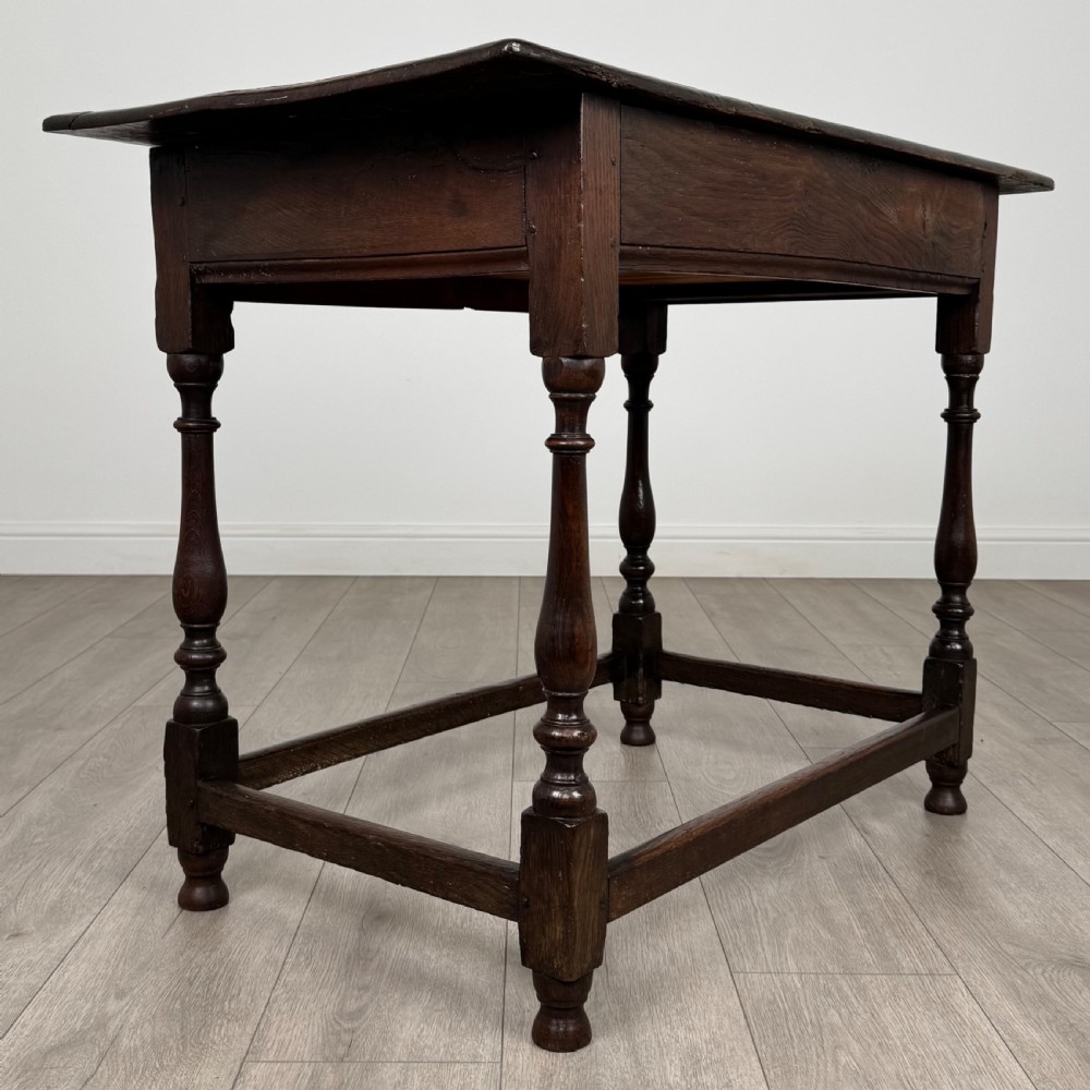 Antique 18th Century Good Quality Side Table In Oak  View IV