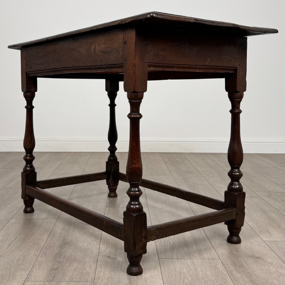 Antique 18th Century Good Quality Side Table In Oak  View VI