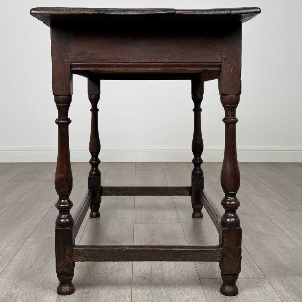 Antique 18th Century Good Quality Side Table In Oak  View VII