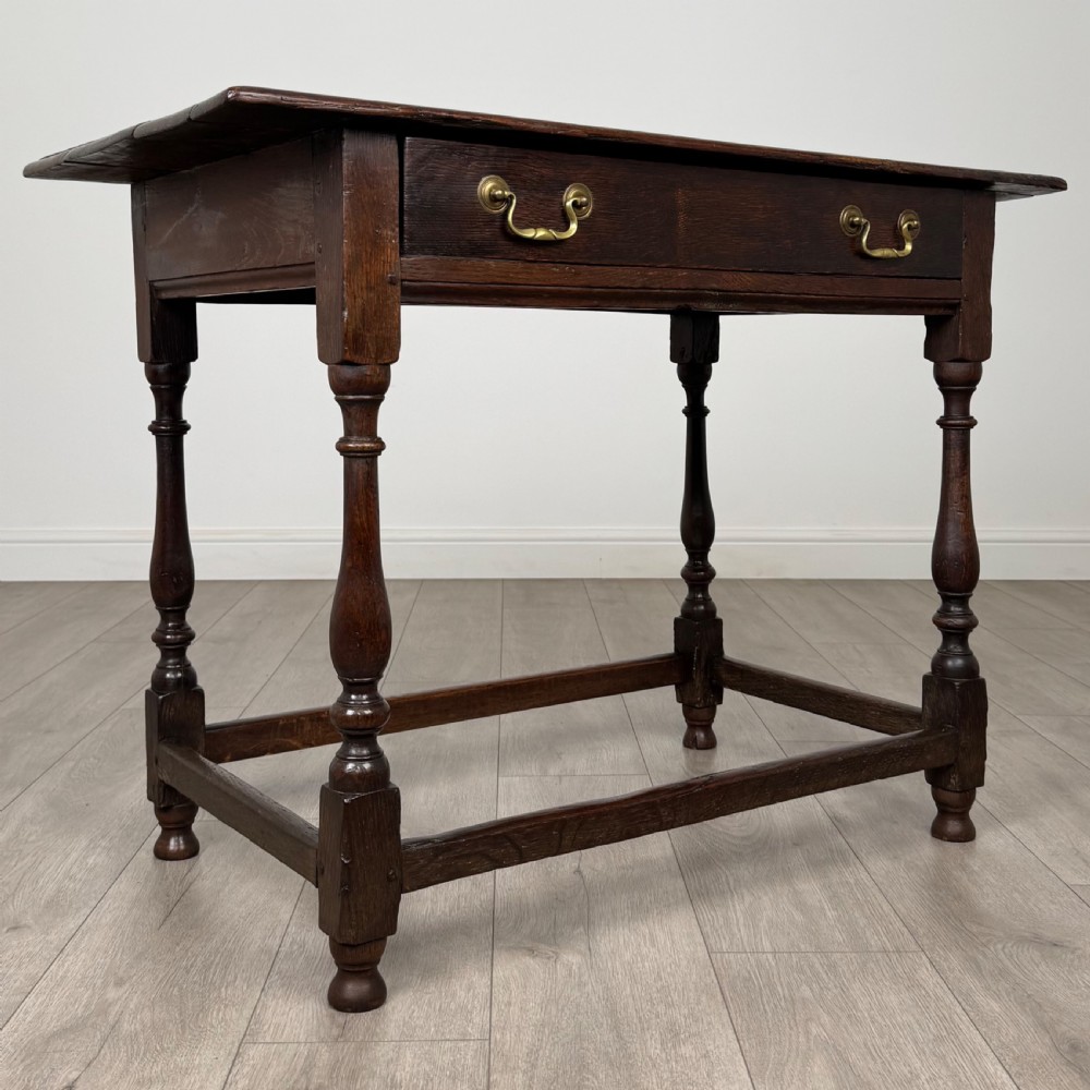 Antique 18th Century Good Quality Side Table In Oak  View VIII