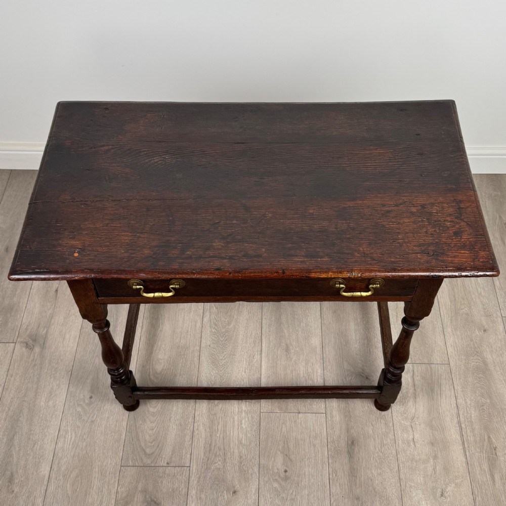 Antique 18th Century Good Quality Side Table In Oak  View IX