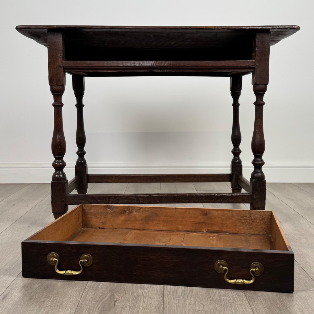 Antique 18th Century Good Quality Side Table In Oak  View X