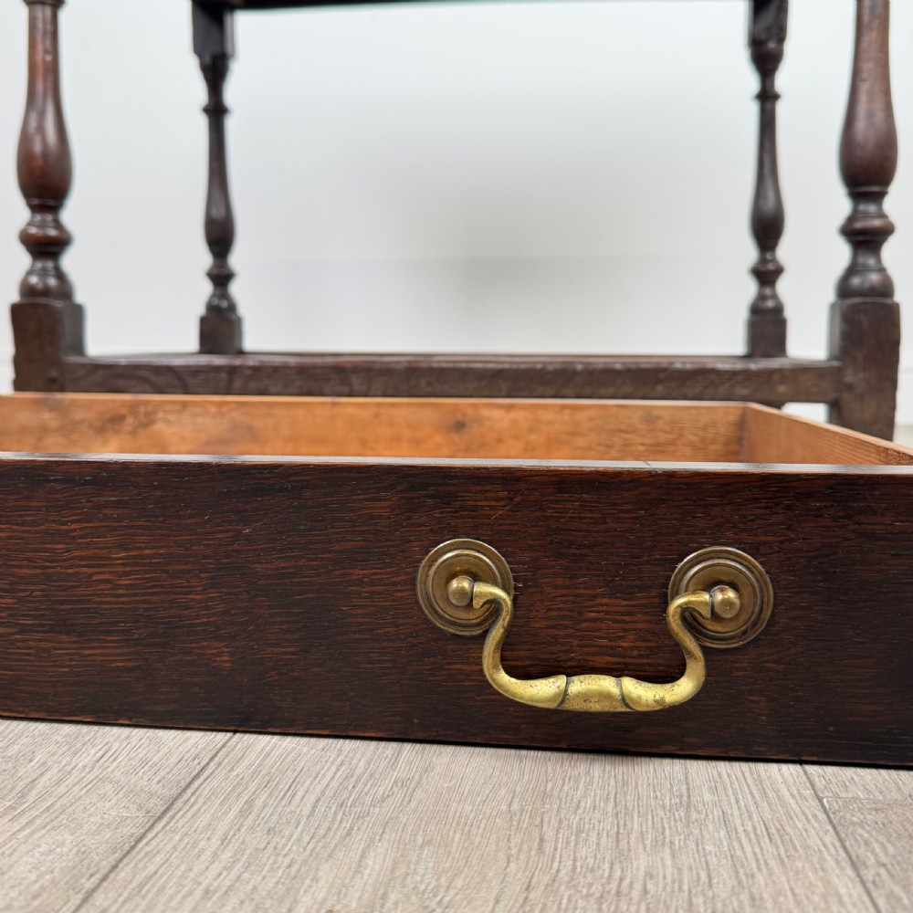 Antique 18th Century Good Quality Side Table In Oak  View XI