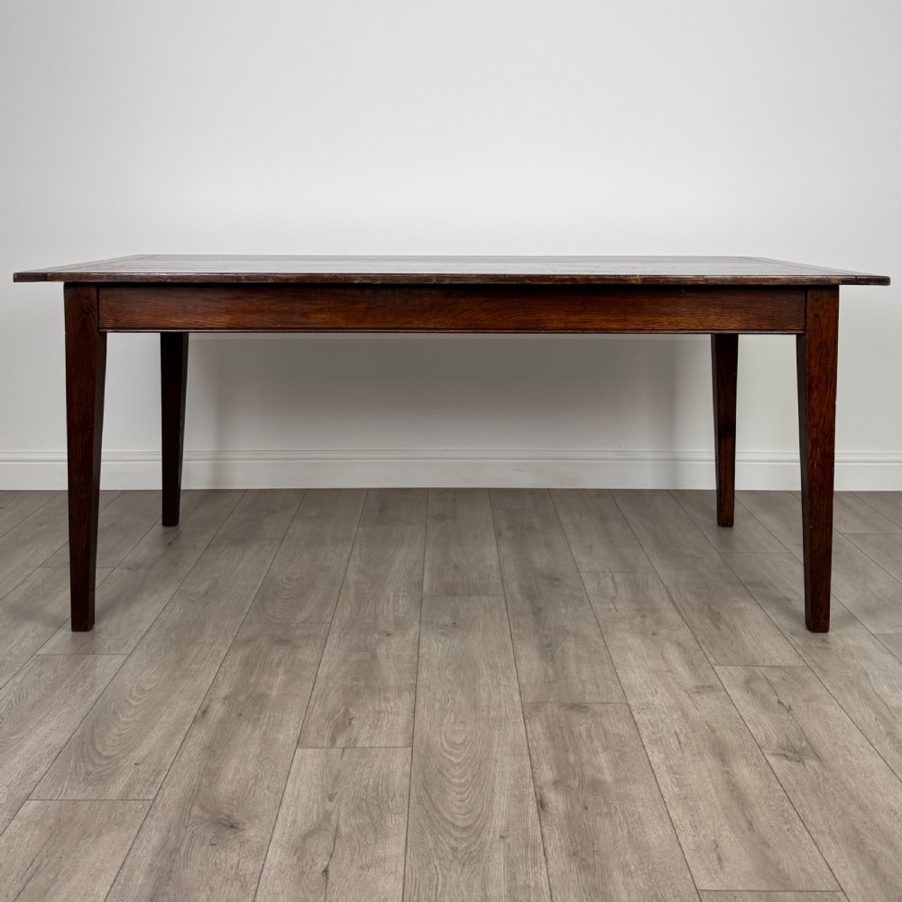 Antique 20th Century Fine Quality Oak Dining Table With Drawer  View II