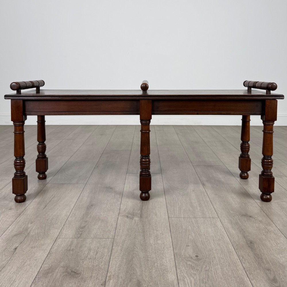  Antique 20th Century Hall Bench / Window Seat In Oak  View IV