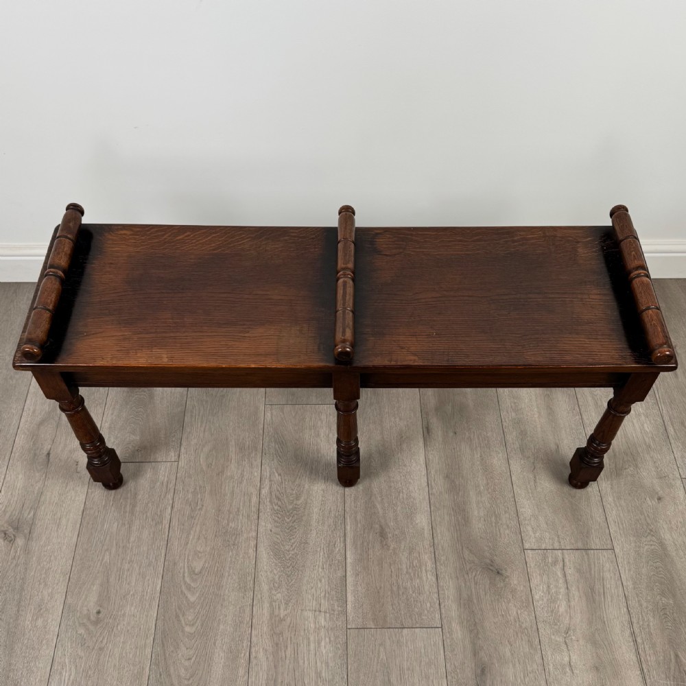  Antique 20th Century Hall Bench / Window Seat In Oak  View IX