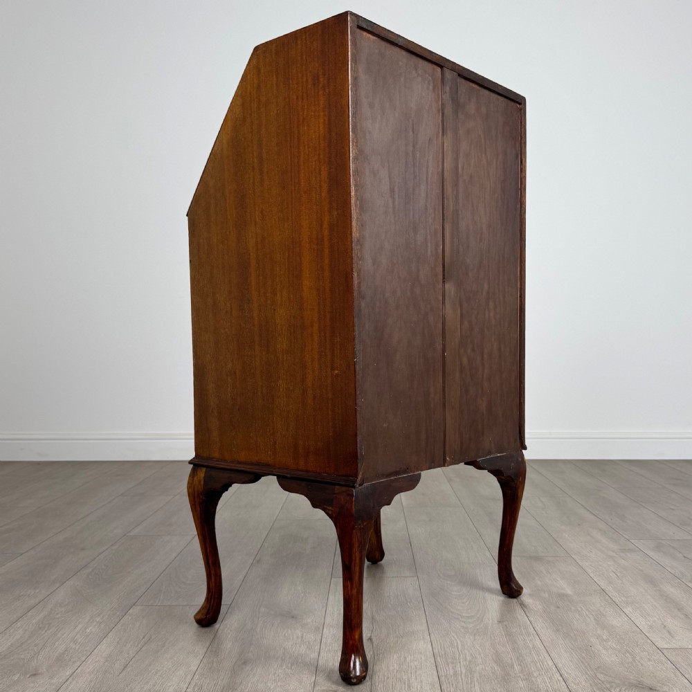 Antique 20th Century Small Inlaid Bureau In Mahogany  View V