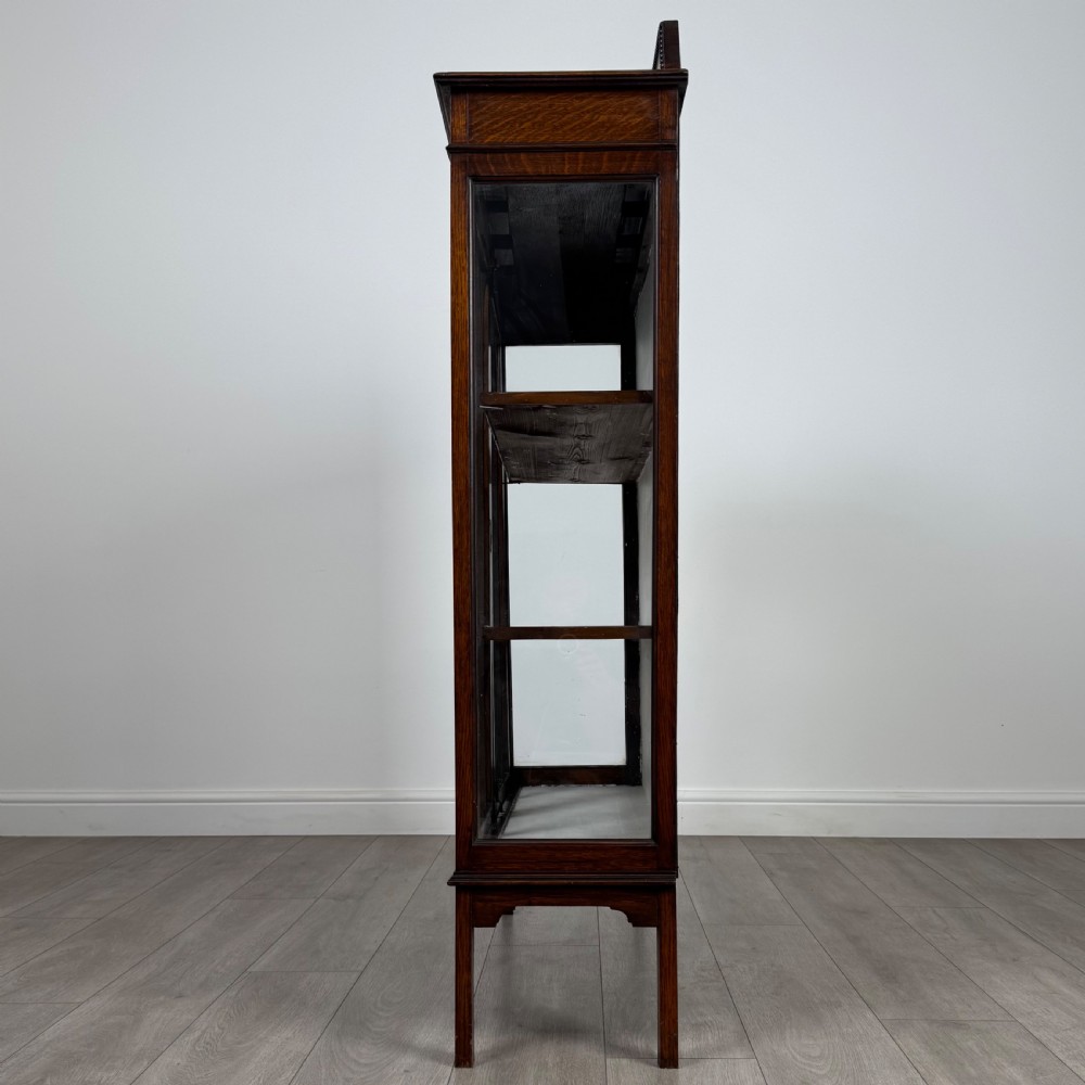 Antique 20th Century Good Quality Display Cabinet In Oak View V