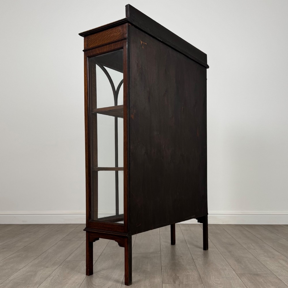 Antique 20th Century Good Quality Display Cabinet In Oak View VI