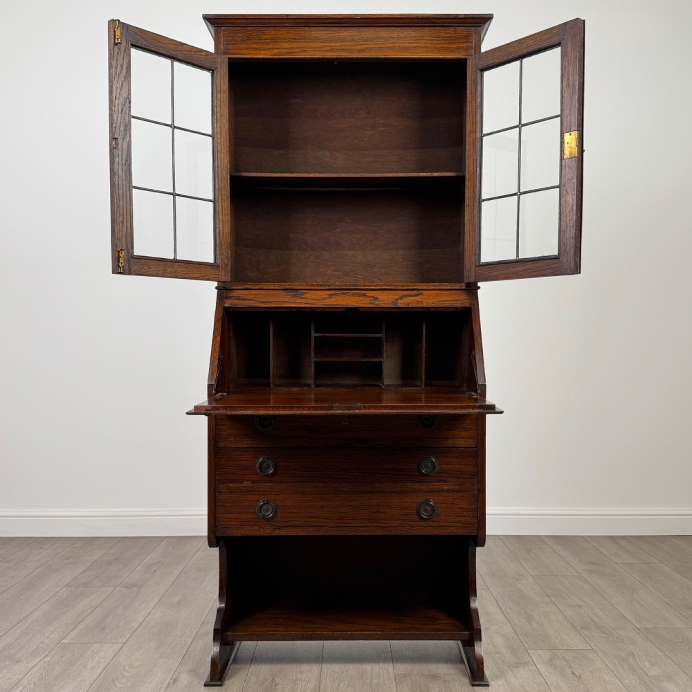  Antique 20th Century Bureau Bookcase In Oak  View III