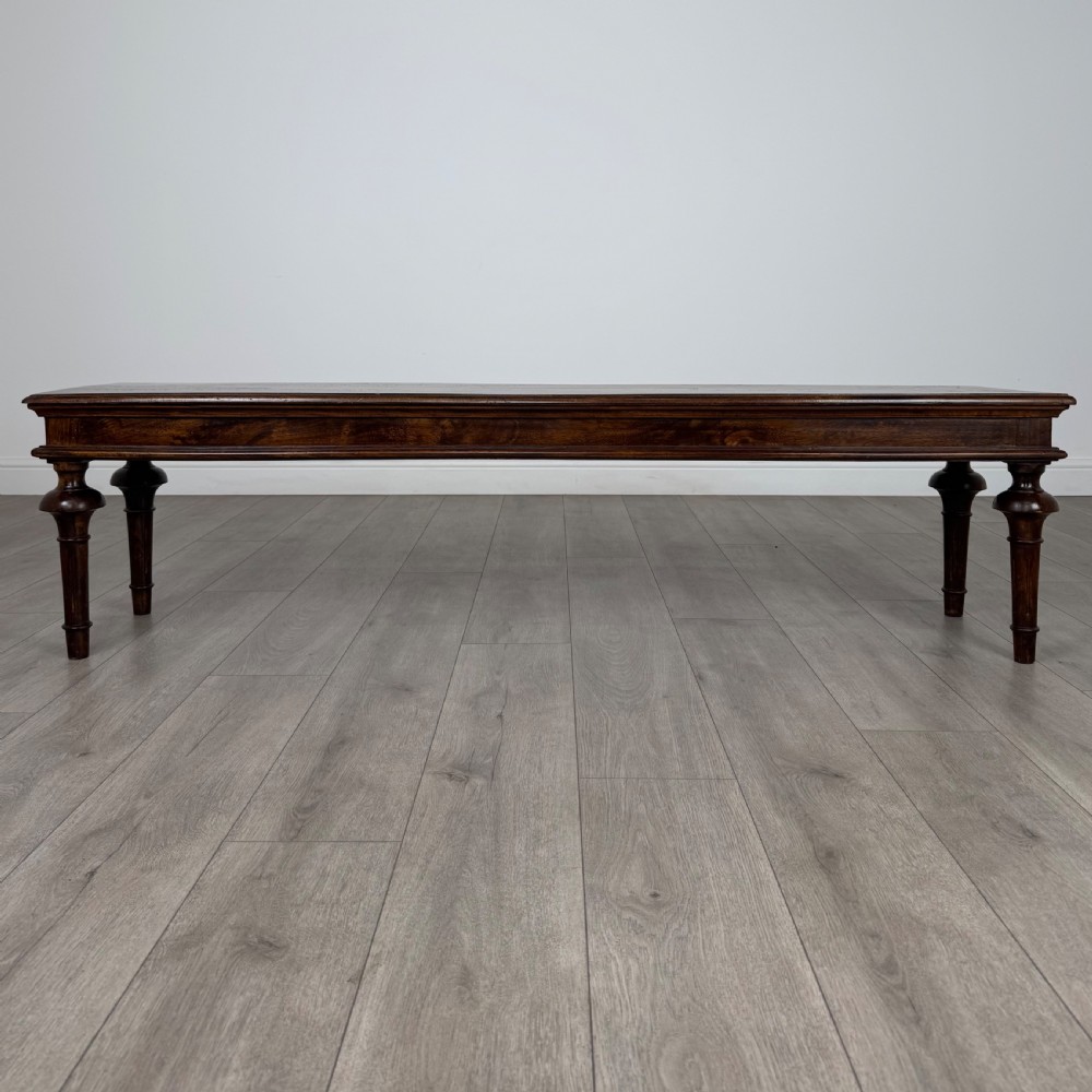 Antique 20th Century Long Hall Bench In Mahogany  View IV