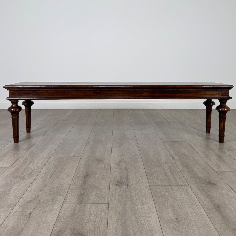 Antique 20th Century Long Hall Bench In Mahogany  View VIII