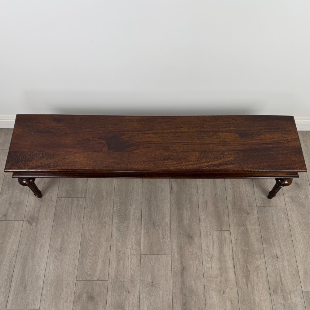 Antique 20th Century Long Hall Bench In Mahogany  View IX