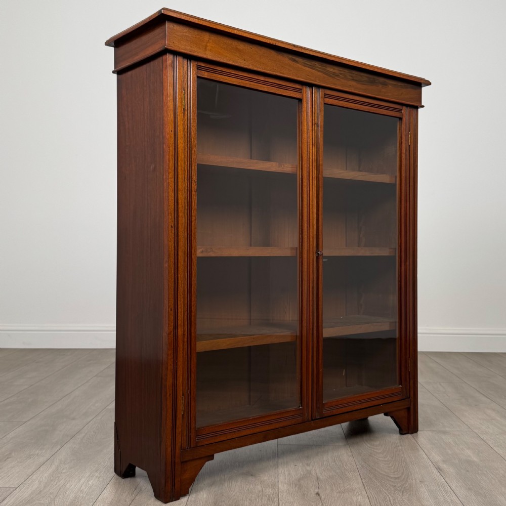 Antique 20th Century Good Quality Display Cabinet In Walnut  View X