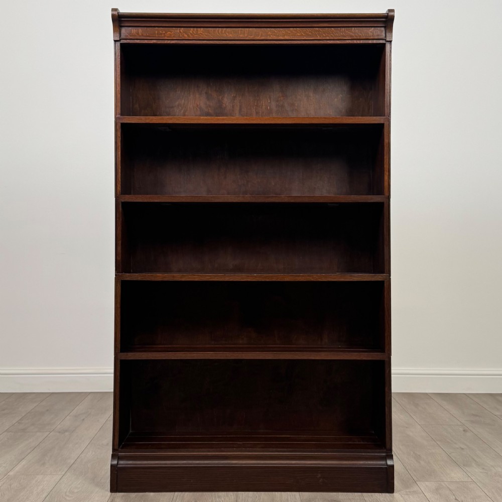 Antique 20th Century Pair Of Stacking Bookcases In Oak   View III