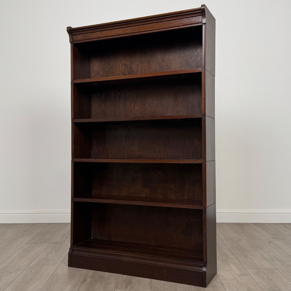 Antique 20th Century Pair Of Stacking Bookcases In Oak   View IV
