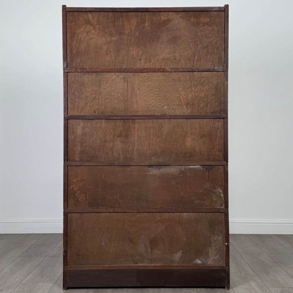 Antique 20th Century Pair Of Stacking Bookcases In Oak   View VII