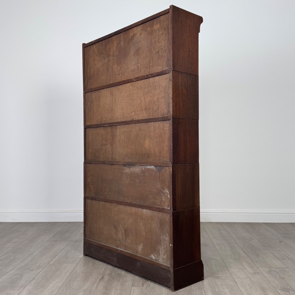 Antique 20th Century Pair Of Stacking Bookcases In Oak   View VIII
