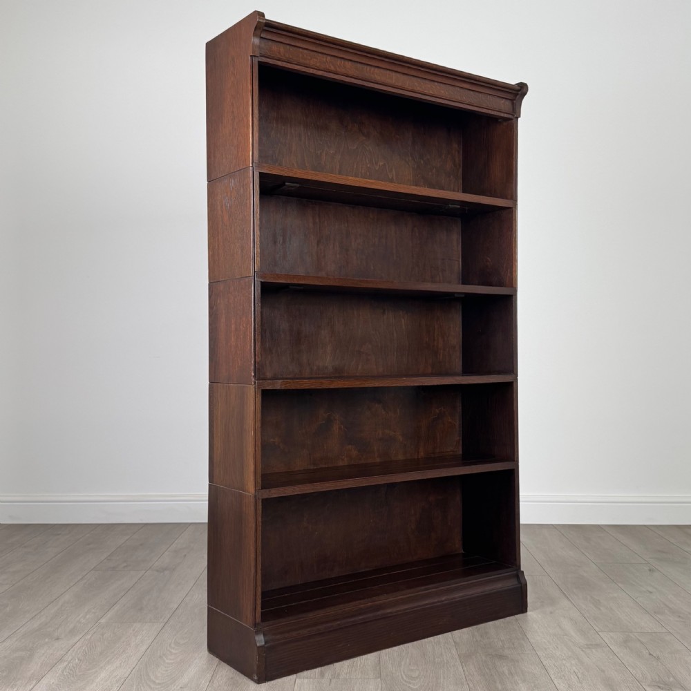 Antique 20th Century Pair Of Stacking Bookcases In Oak   View X