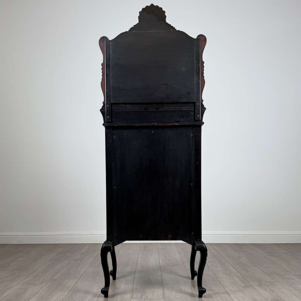 Antique 19th Century Good Quality Ebonised Display Cabinet  View VI