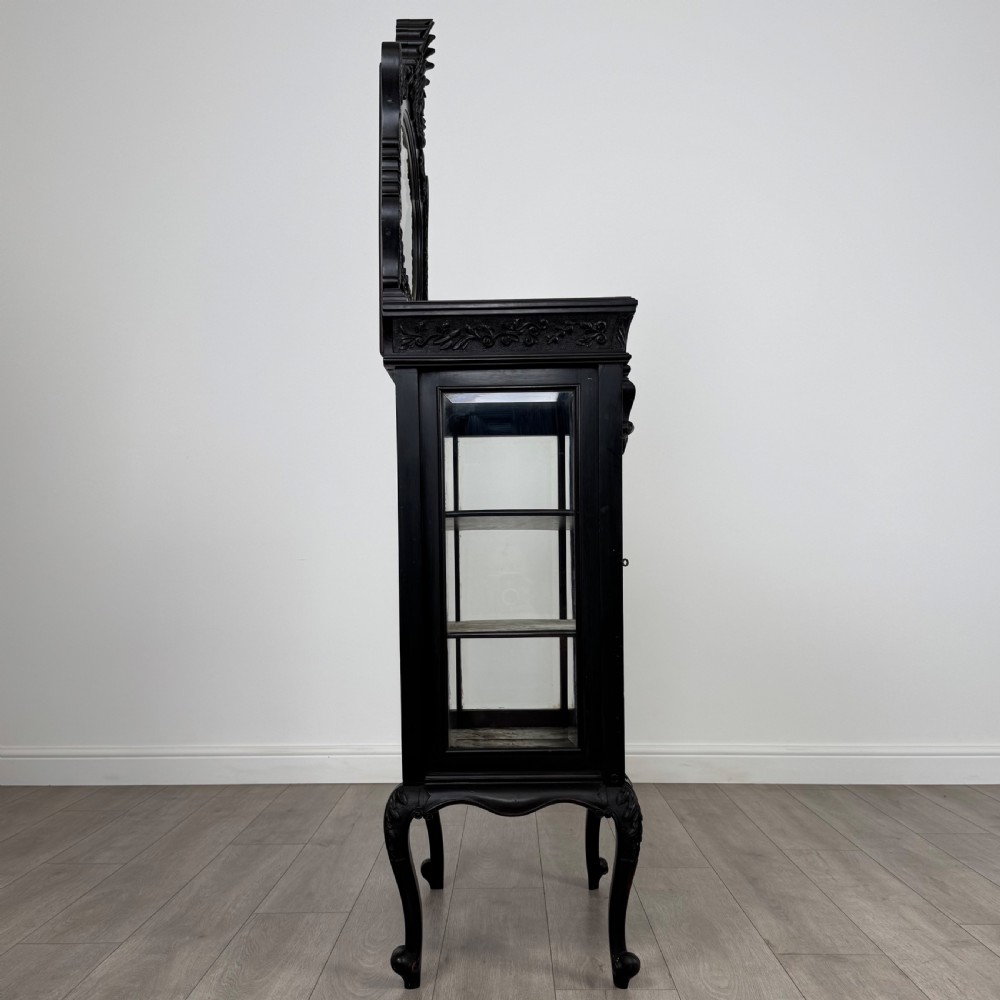 Antique 19th Century Good Quality Ebonised Display Cabinet  View VIII